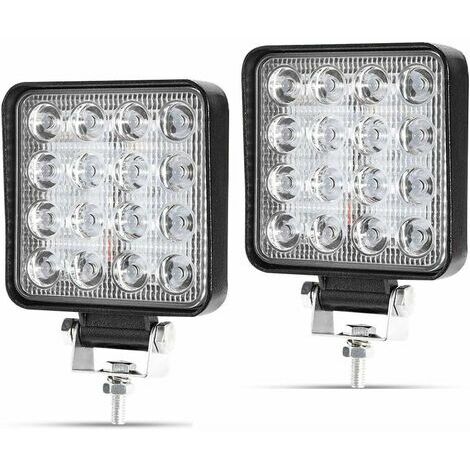 Lot de 2 phares de travail LED 18 W 12 V/24 V 6000 K - Étanche IP67 - Pour  tout-terrain, camion, tracteur ou appareil lourd