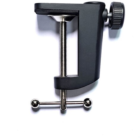 1 pince de fixation en forme de C pour microphone avec bras de suspension  et vis réglable pour un bureau jusqu'à 5 cm d'épaisseur Carivent