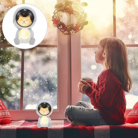 Chat de l'espace Astronaute Veilleuse Enfant, lampe chat 3d Avec