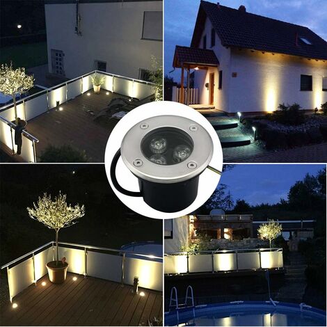 4x Spot de jardin LED Spot extérieur LED Blanc Chaud IP65 lumière de jardin 4W GU10 Pré pour extérieur Pré de jardin