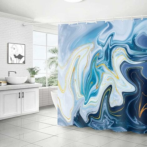 Rideau de douche 180x200 cm effet Marbre - Rideau de douche - Accessoires  de salle de bain et WC - Décoration