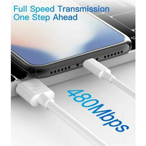 Câble chargeur iPhone 2M adapté pour Apple iPhone 6,7,8,X, XS,XR