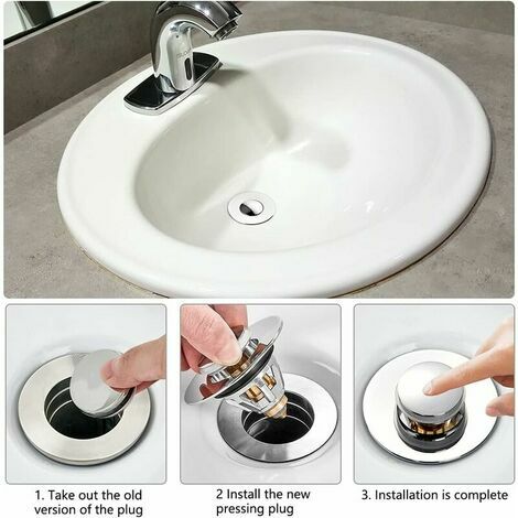 Bouchon de vidange pour évier de baignoire en acier inoxydable - Bouchon de  baignoire