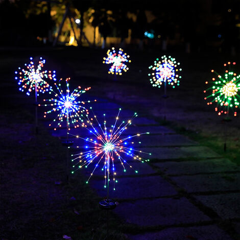 Lumières De Feu D'artifice Solaires À Led Alimentées Pour Pelouse