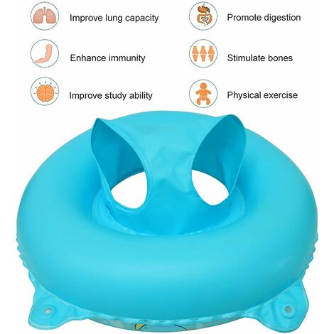 Bouée HANBING pour bébé - Siège de natation pour enfants de 6 mois à 3 ans,  Bouée piscine Gonflable pour Enfants Bleu