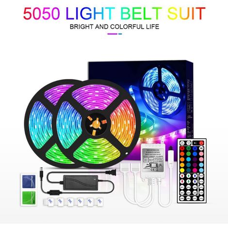 LE 10m Ruban LED RGB étanche IP65 SMD 5050 Multicolore Dimmable