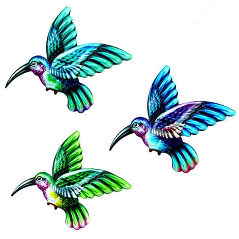 1 Pièce Colibri Décoratif En Métal À Suspendre Mur Artisanat