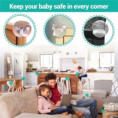 3m Protection des Bords de bébé en Silicone Transparent pré-monté,  Protection des Bords autocollante, Protection des Bords pour lit de bébé,  Bord de