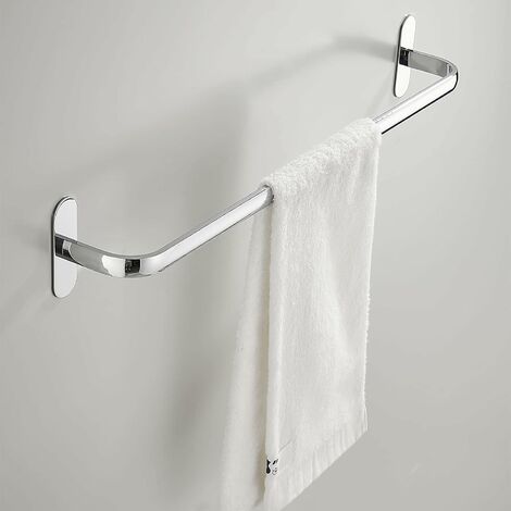 Porte-serviettes de salle de bain sans perçage Porte-serviettes  auto-adhésif en acier inoxydable 37cm