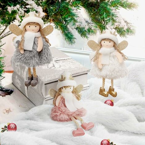Petit Ange Jaune et rose - Porte bonheur petit ange - Décoration de Noël