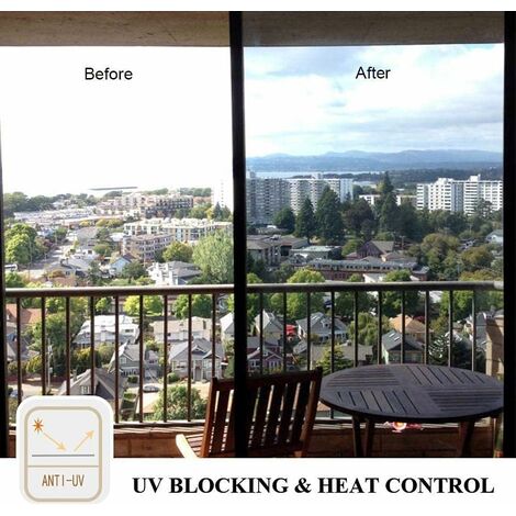 Film Miroir Autocollant Brise-Vue réfléchissant Film de fenêtre Film  Solaire pour Isolation Thermique Protection UV