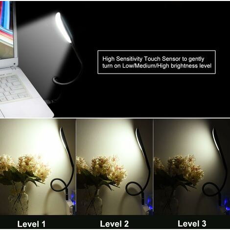 Lumière USB LED dimmable tactile, lumière usb pour ordinateur