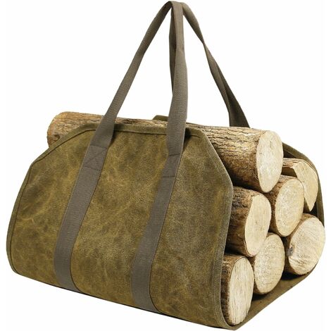 1 sac de transport de bois de chauffage extérieur, fourre-tout en toile  pour cheminée intérieure, support à bois, avec poignée, porte-bûches de  grande capacité pour foyer extérieur, accessoire de poêle à bois