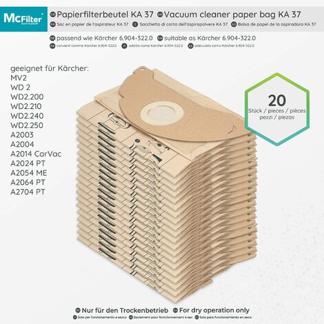 McFilter  16 sacs d'aspirateur adaptés aux aspirateurs Miele