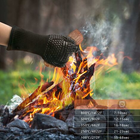 Gant Four Gant Barbecue, Antidérapant Silicone Gant Anti Chaleur 800℃,  Universel Gant Cuisine Four pour