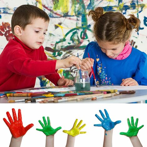 10PCS Pinceaux de Peinture, Kit Pinceau de Peinture Enfant Enfants Peinture  Brosse à Poils Plats Brosse de Peinture Pinceau de Peinture Aquarelle de  Brosse pour Enfants étudiants Débutants Artiste : : Jeux