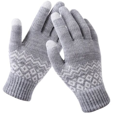 Gants d'hiver chauds tricotés pour écran tactile pour femmes