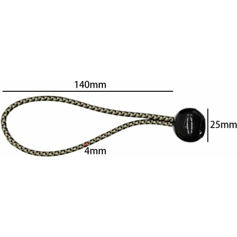 Sandow (corde élastique) multi-brins de haute qualité NOIR Ø 10mm