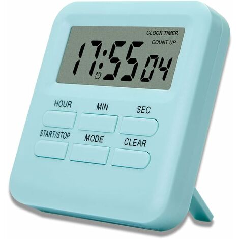 2 Pièces Bleu, Digital Time Timer Enfant Apprentissage avec Écran LCD,  Chronomètre Minuterie Aimanté avec Alarme