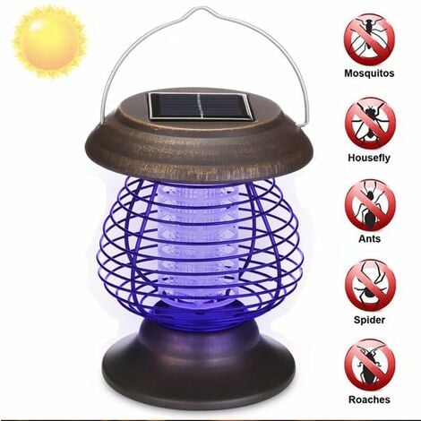 Betterlife Tueur de moustiques solaire portable lampe anti-moustique tueur  d'insectes lampe de jardin de