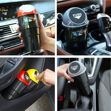 Mini Poubelle Portable avec Couvercle pour Voiture, Bureau, Maison, Auto,  Bac de Rangement, Accessoires Intérieurs - AliExpress