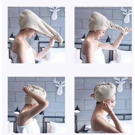 Bouchon de sèche cheveux super absorbant bonnet de douche séchage