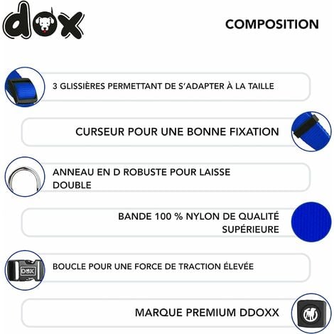 DDOXX Harnais Chien Step-in Nylon, Réglable | Nombreuses Couleurs & Tailles  | pour Petit, Moyen Gros & Grand | Harnais de Poitrine Chat Chiot | Violet