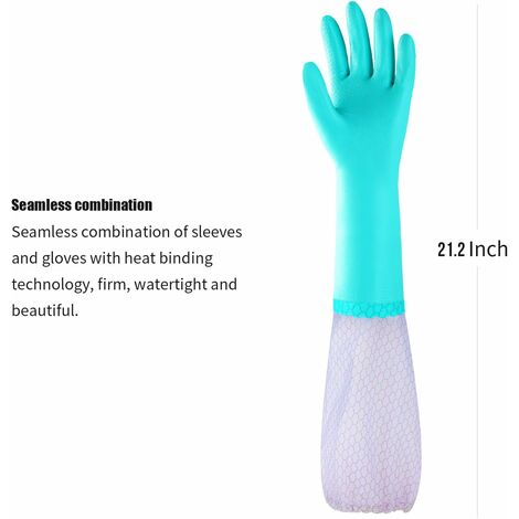 Gants de ménage latex rose floqué coton (12 paires) - Taille L