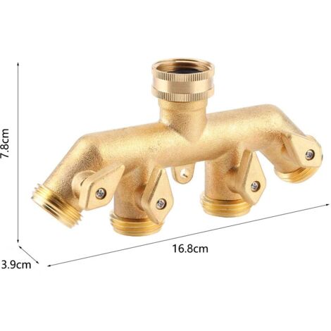 Répartiteur De Tuyau En Laiton à 4 Voies, Connecteurs D'adaptateur