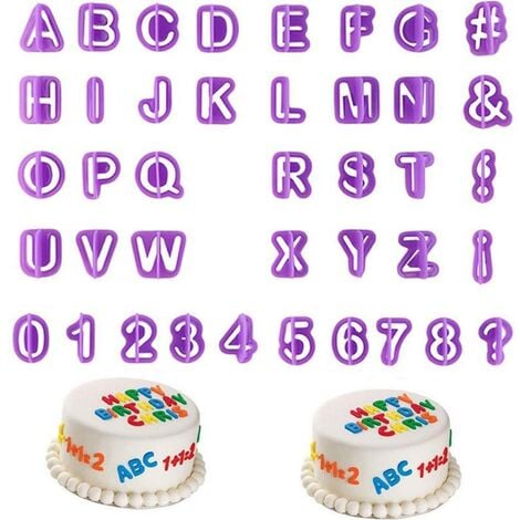 Coffret Emporte Piece Lettre Alphabet - Lot de 40 - Moule pour Pate a  Sucre, Cake, Décoration Gâteau