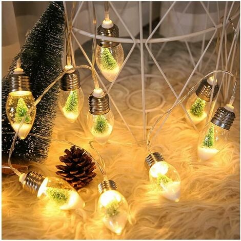 Guirlandes lumineuses pour arbres de Noël - Guirlandes lumineuses à LED  pour l'extérieur - Lumières de Noël - Guirlandes lumineuses à LED avec  batterie - 1.5M 10Pcs Guirlandes lumineuses à piles - pou