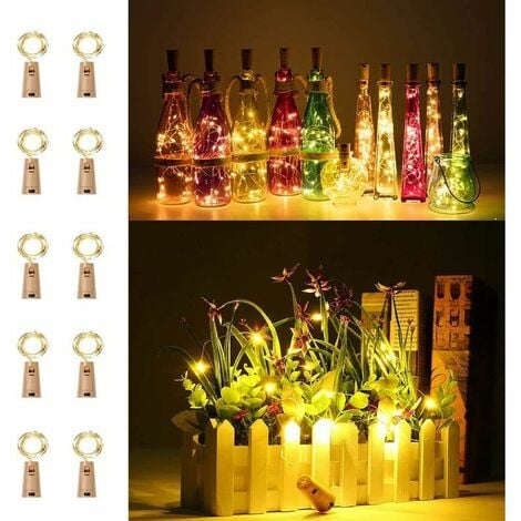 Lampe Bouchon De Bouteille De Vin LED Flamme Multicolore Guirlande  Lumineuse Fée