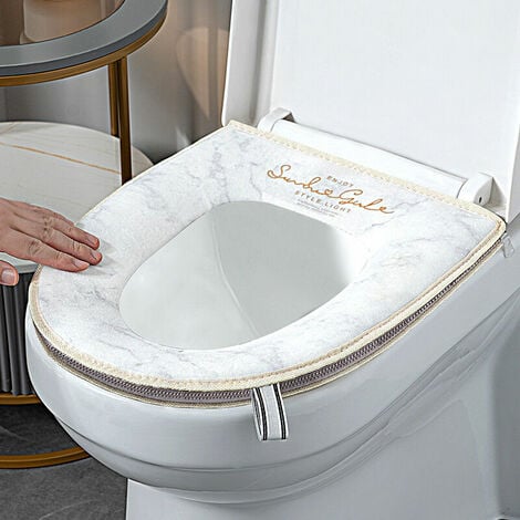 2pcs Housse de siège de toilette avec fermeture à glissière