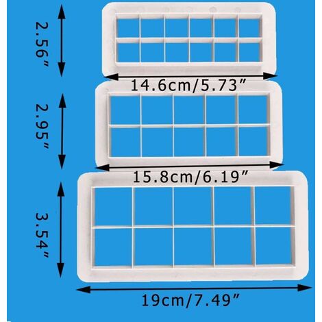 Emporte-pièce carré – Emporte-pièce géométrique pour gâteau fondant – 3  tailles, emporte-pièces carrés, décoration de gâteau créative