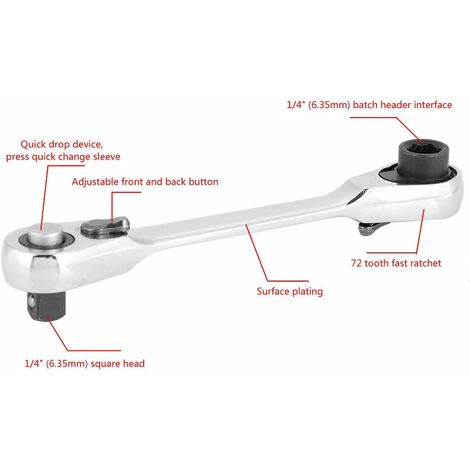 Clé dynamométrique 1/4  Clic à douille à cliquet Clé hexagonale Clé  hexagonale Tournevis en métal