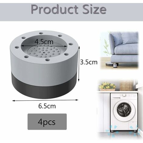 Confort Anti-Vibrations : Coussinets de Pieds en Caoutchouc Réglables pour  Machines à Laver et Sèche-linge.