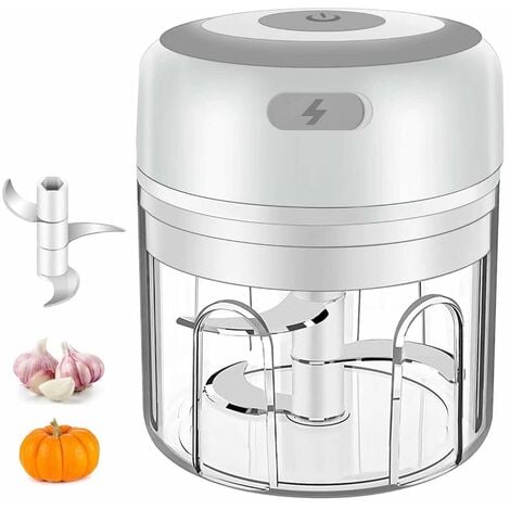 Mini Hachoir Electrique,Hachoir à Viande Electrique，250ML Petit Mixeur  Robot Culinaire Hachoirs avec 3 Lames