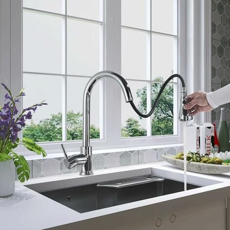 Tête de pulvérisation pour robinet de cuisine, bec pivotant à 360 ° pour  robinet d'évier de cuisine, pulvérisateur de fixation pour robinet avec 3