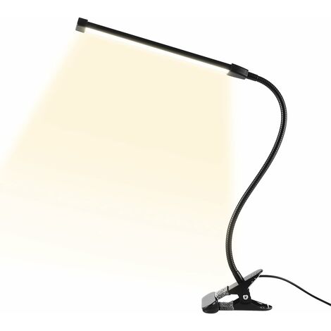 LE Lampe Bureau Réglable 7 Niveaux de Luminosité, lampe de Bureau LED Noire  3 Modes en