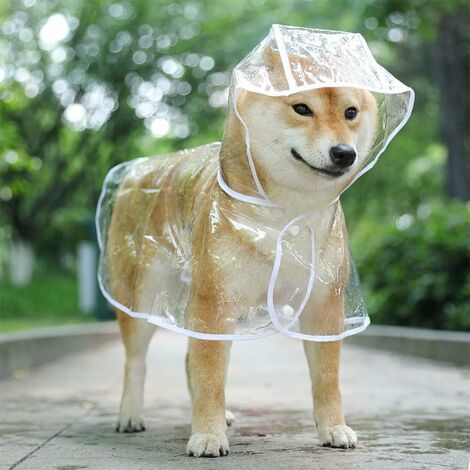 Manteau imperméable pour chiens de petite taille et chats, avec capuche,  réglable, en PVC, transparent, et ultra-léger,Irisfr