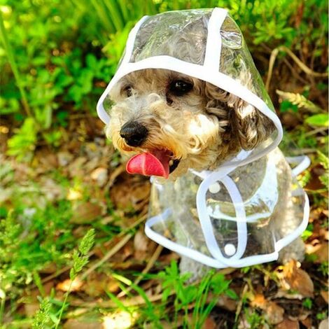 Manteau imperméable pour chiens de petite taille et chats, avec capuche,  réglable, en PVC, transparent, et