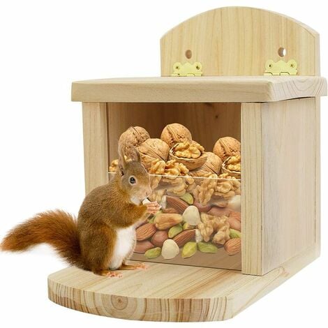 Mangeoire pour écureuil, Distributeur de Nourriture en Bois