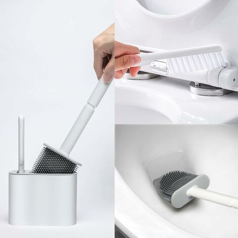 SWANEW Brosse WC Silicone Brosse Toilette avec support à séchage