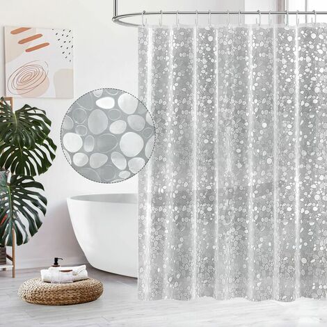 Rideau de douche 200x200 cm, avec 16 crochets, extra large, lesté