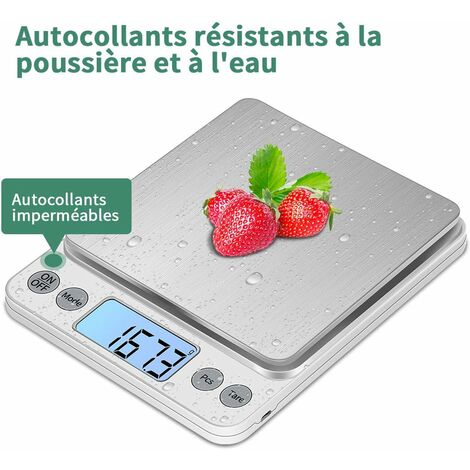 Numérique Balance de Cuisine Rechargeable par USB 3kg/0.1g Balance de  alimentaire pâtisserie numérique，PréCision