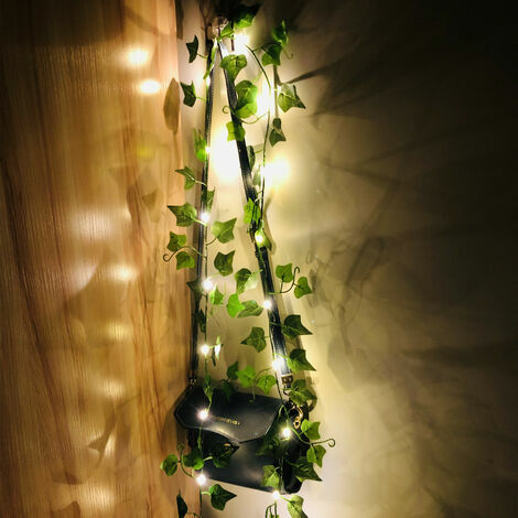 Lierre Artificiel, [1 PCS] 2M Vert Feuille Guirlande Lumineuse, Plantes  avec 20 LED, Chaîne Lumières LED de Vigne pour Jardin, Cour, Maison, Patio,  Fête de Mariage Décoration : : Luminaires et Éclairage