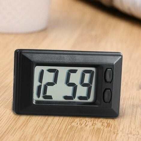 Horloge électronique de voiture Petite horloge numérique alimentée par  batterie Horloge numérique de tableau de bord