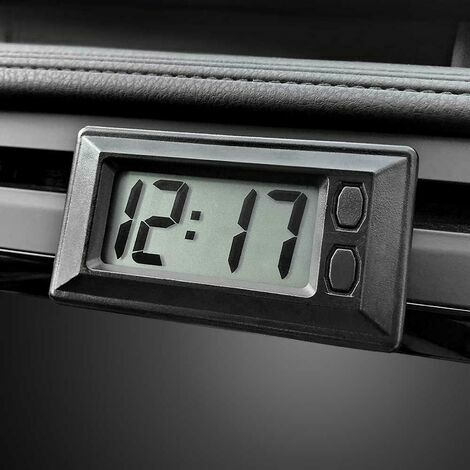 Horloge électronique de voiture Petite horloge numérique alimentée par  batterie Horloge numérique de tableau de bord de voiture, horloge LED Mini