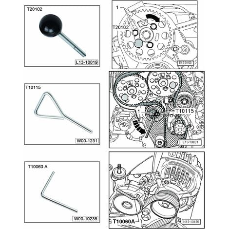 Kit Outils Calage Distribution de Moteur Diesel Auto pour VW Audi 1.2 1.4  1.9 2.0 TDI PD