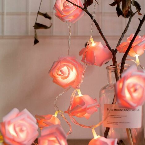 Guirlande Lumineuse de Fleurs de Rose à LED, 20 Guirlandes de